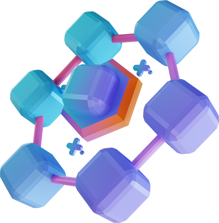 3D illustration Ethereum blockchain